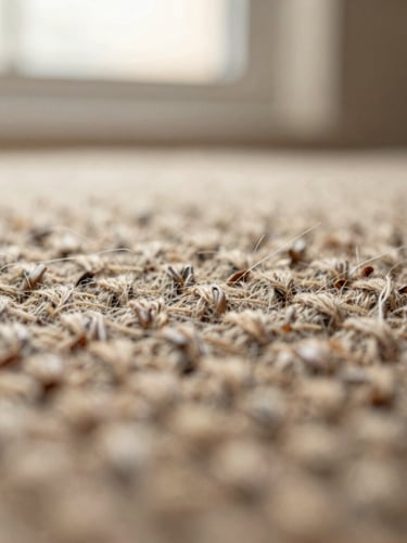 Macro close-up of heavy unbleached flax stitching, raw tactile fibers catching soft morning window light, shallow depth of field, warm editorial aesthetic
