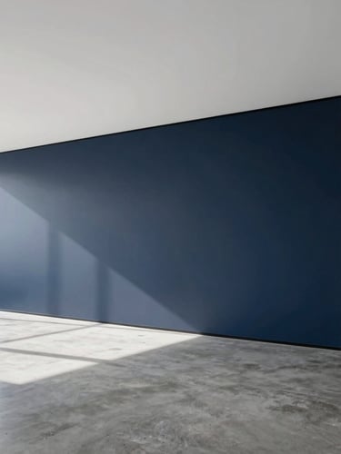 Minimalist high-end office interior with clean lines, polished concrete floor, natural daylight casting soft shadows, professional atmosphere