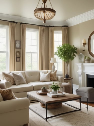 Salotto elegante con colori caldi