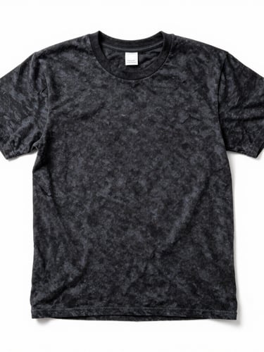 Raw product photography of an extremely ugly t-shirt with direct harsh flash, high contrast, plain white background, amateur snapshot aesthetic