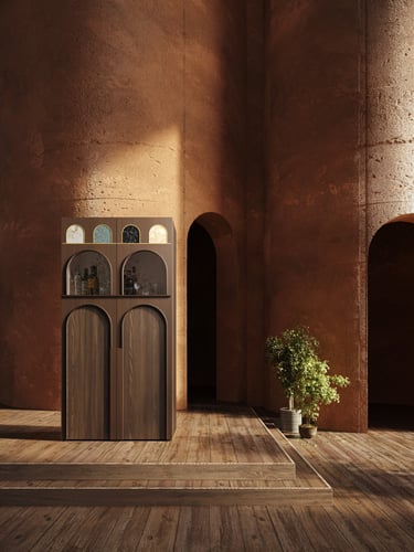 Giulia Sbrogiò | designer - augusto - mobile augusto - mobile bar- borsato interior - noce canaletto mobile