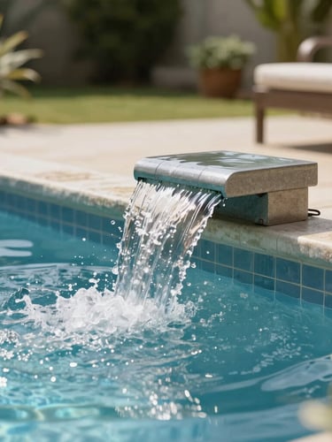 man in white polo shirt and blue denim jeans standing on swimming pool during daytime