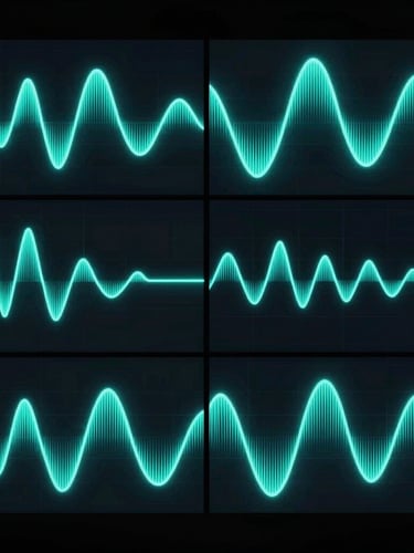 Sleek dark-mode digital photography of a split-screen multi-variant video rendering interface, glowing neon cyan wave graphs, obsidian background, 35mm cinematic lighting