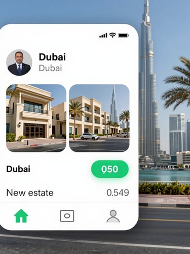 Bright corporate photography of a modern smartphone on a sleek marble desk in a high-key daylight Dubai office, displaying active messaging audio waveforms, 35mm lens.