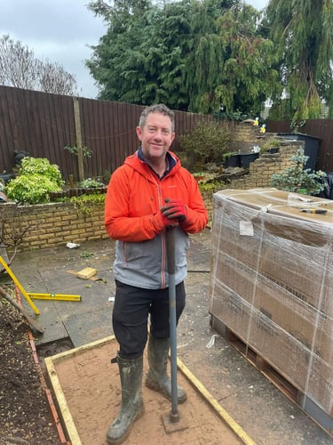 Heat pump being installed by an engineer