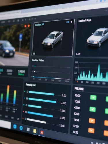 Macro close-up of a high-resolution security dashboard interface, displaying real-time model telemetry, compliance status indicators, and cyber-jade metrics on a dark screen