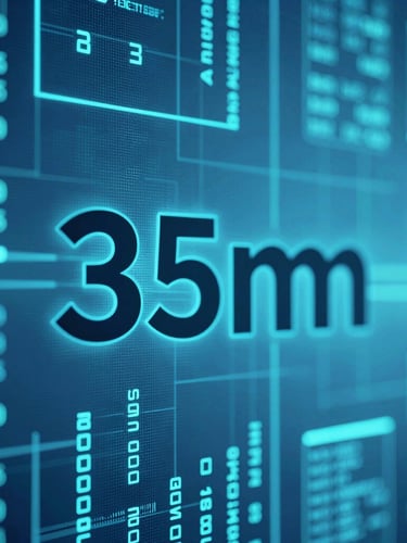 Sleek fintech photography, cool blue and teal lighting, abstract data visualizations, sharp focus, 35mm