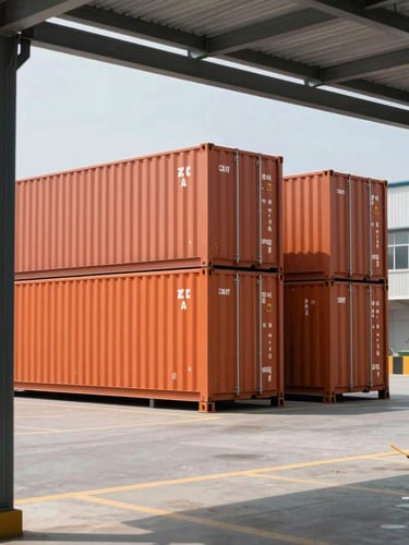 Industrial editorial photography of a modern logistics warehouse in Bangladesh, bright natural daylight, cool steel tones, architectural framing