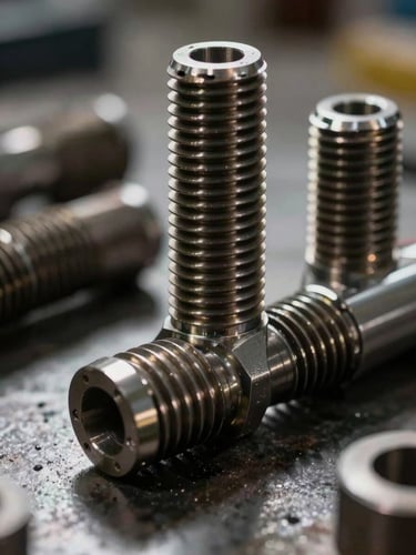 Extreme close-up of heavy-duty API-certified drilling jar steel threads, harsh workshop shadows, high-contrast industrial lighting.