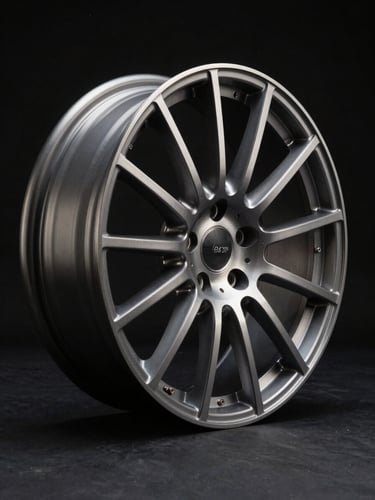 Three-quarter profile view of a VR-3 three-piece forged wheel centred right in frame against a pure black studio background, directional strobe from upper-left carving deep shadow into each spoke face, stainless hardware bolts along the barrel lip catching specular highlights, full wheel occupying two-thirds of the frame height with generous dark negative space to the left