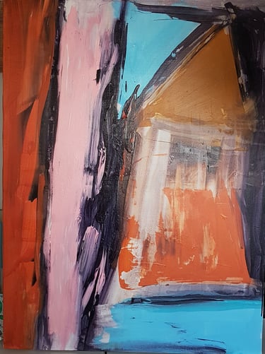 Tableau abstrait contemporain – Couleurs et textures – Jacqueline Poitevin – Collectionneurs d’art