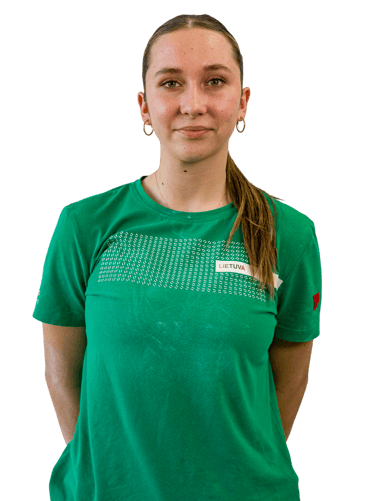 a girl in a green shirt 