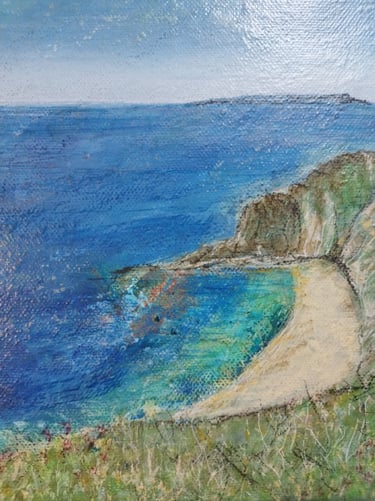 Reflections at Weymouth, 20 x 20 cm, acrylic on canvas, £50