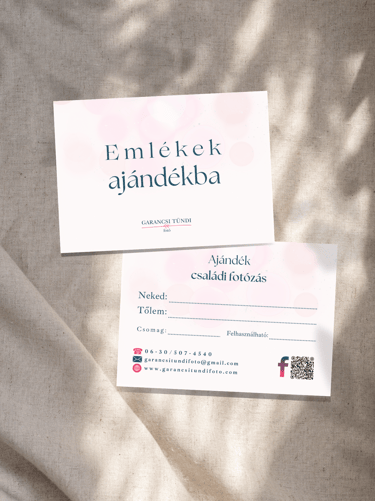 ajándékkártya fotózás ajándék kártya