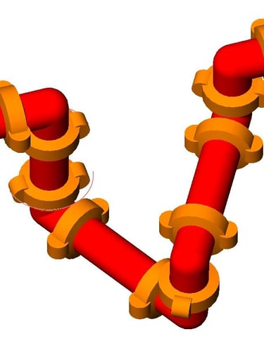 a red pipe pipe with a red pipe pipe and a red pipe