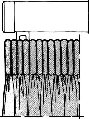 Schéma représentant une tête de rideaux ordinaire