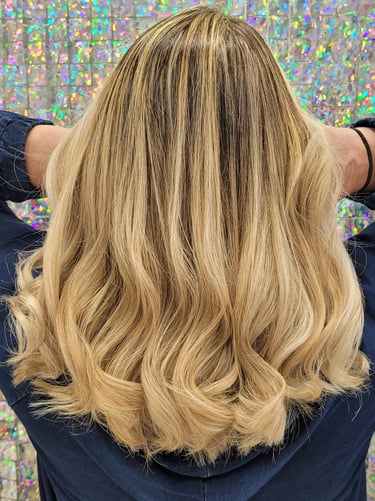 a woman with blonde hair