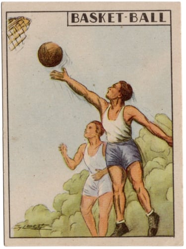 1938 or 1939 Frrench Basketball Card Very Rare School Card