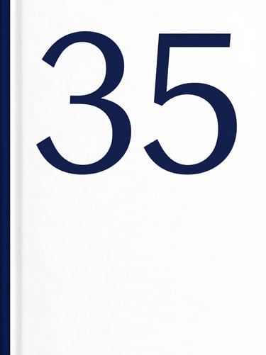 Portrait book cover with minimalist typography, deep navy and gold accents, clean white background.