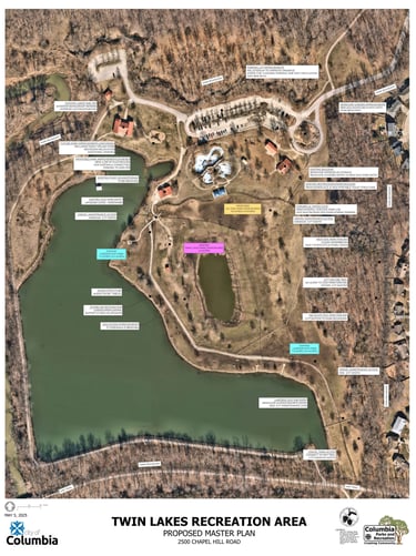 Map of Twin Lakes Recreation Area' Proposed Master Plan