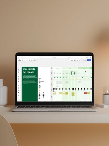 La imagen muestra el recorrido del cliente usando el framework del user journey.