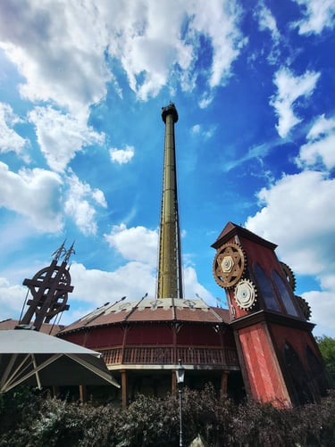 scream free fall tower heide park