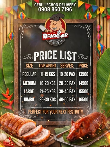 cebu lechon delivery price list