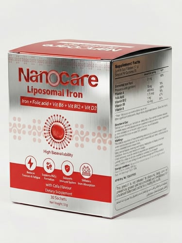a box of liposomal iron dietary supplement