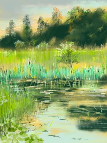 Fountain no fountain digital drawing