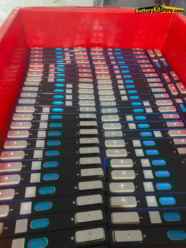 a red box with a lot of batteries