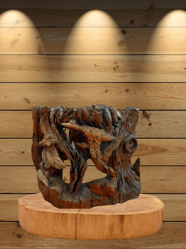 Chainsaw carved - hand finished - 600 hours of sanding