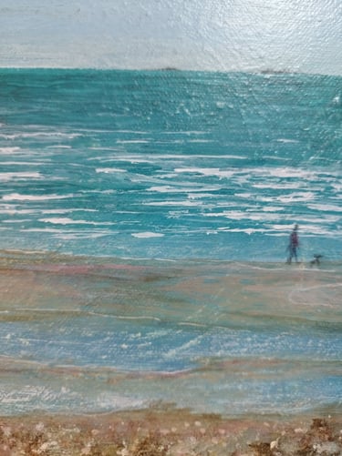 Reflections 2 at West Wittering, 20 x 20 cm, acrylic on canvas, £50