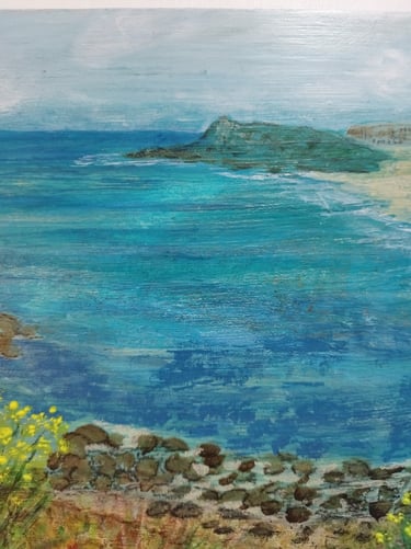 My Little Haven at St Ives, 20 x 20 cm, acrylic on wooden box panel, £50