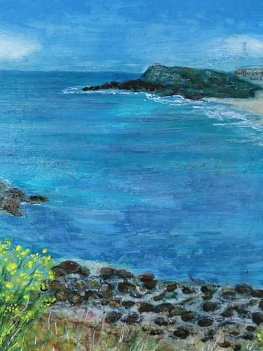 My Little Haven at St Ives, 20 x 20 cm, acrylic on wooden box panel, £50