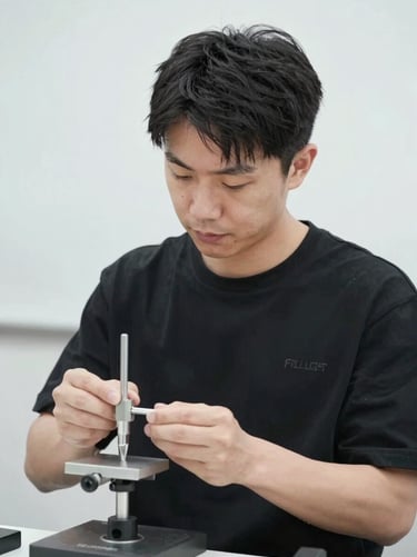 Professional portrait of an instructor demonstrating precision sectioning techniques, cool daylight, high clarity