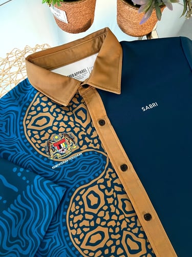 custom baju korporat kk kota kinabalu warna gradient boleh full design