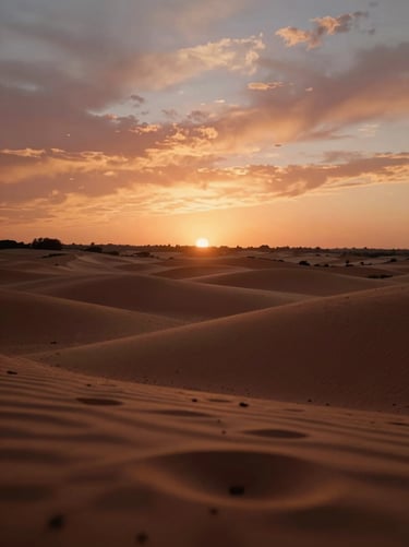 A cinematic view of a sunset over the Portuguese hills, with warm sand and terracotta hues dominating the sky. A soft, dreamlike blur in the foreground suggests a cozy, personal perspective.