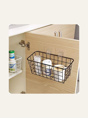 3 Set LeleCAT Adhesive Over the Cabinet Door Wire Baskets