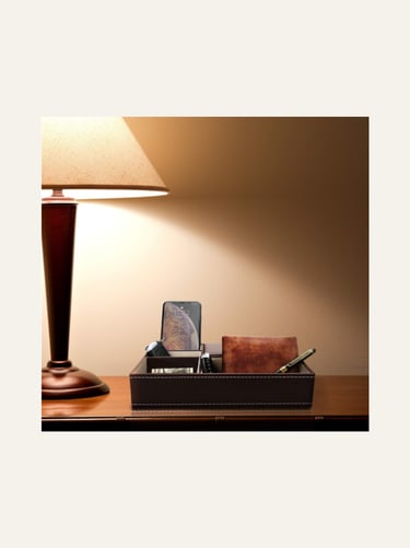 Baoyun Leather Valet Tray Brown 