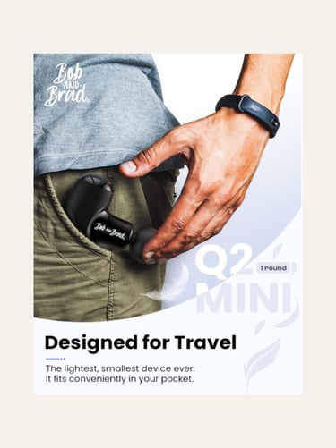 BOB AND BRAD Q2 Mini Massage Gun, Pocket-Sized Deep Tissue Massager Gun, Black 