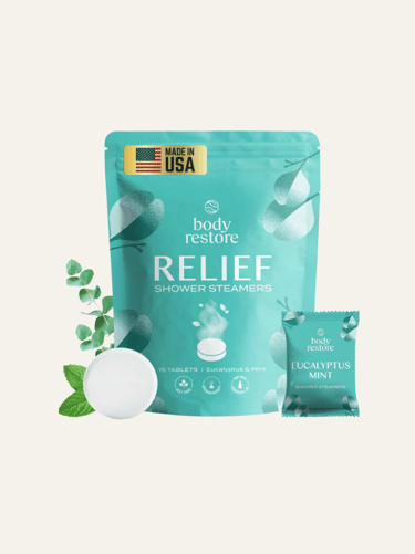 picture of a blue Aromatherapy Shower Steamers (Mint + Eucalyptus) pack