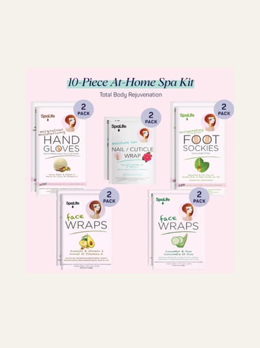 SpaLife 10 Piece Korean Face Mask & Moisturizing Hand Gloves Set 
