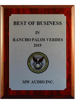 Rancho Palos Verdes Business Award 2019 MW Audio Visual