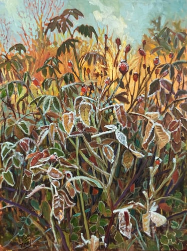 Fall Frost - Painting by Mary Morey