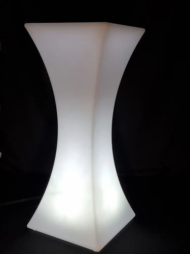 White glow cocktail table available for hire across Brisbane to Gold Coast.