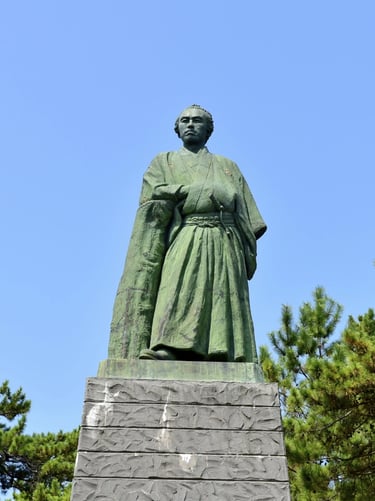 Sakamoto Ryoma statue at Kazagashira Park in Nagasaki