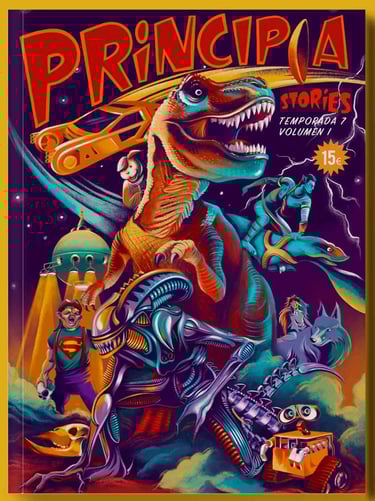 Cover of the Principia magazine, issue devoted to short stories about science and movies