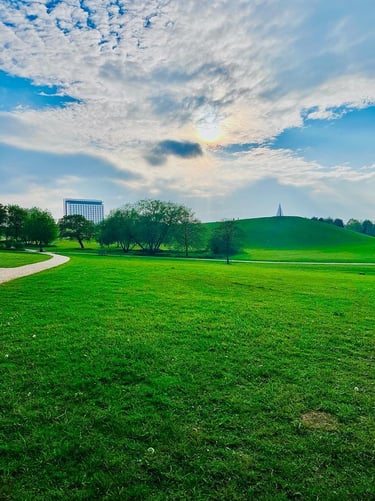 A picture of a green area of Milton Keynes