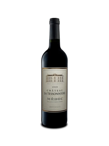 Photographie d' une bouteille de bordeau rouge Chateau La Tessonnière - thlmphoto