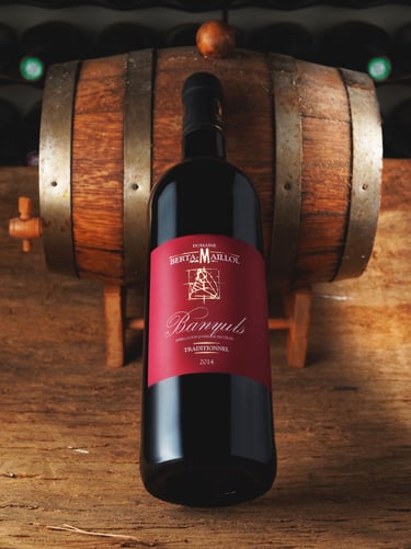 photographie d une bouteille de vin rouge Domaine Berta-Maillol 2014